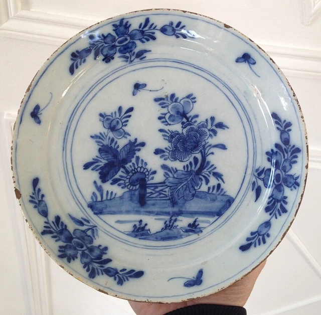 Assiette en Faience XVIIIeme Delft Bleu