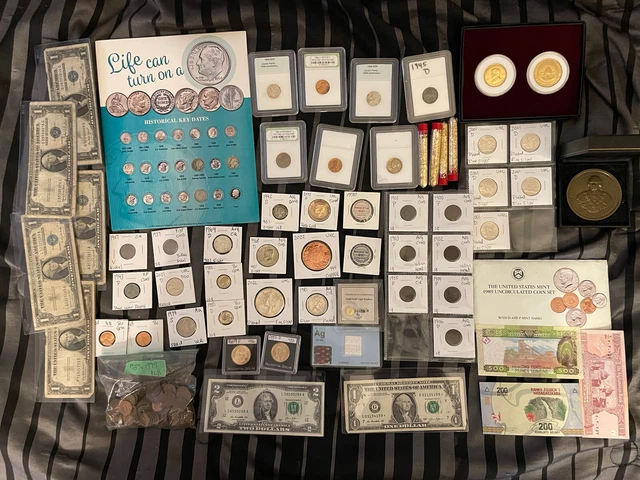 2023 Estate Bundle Coins Currency Silver Gold Copper Bronze