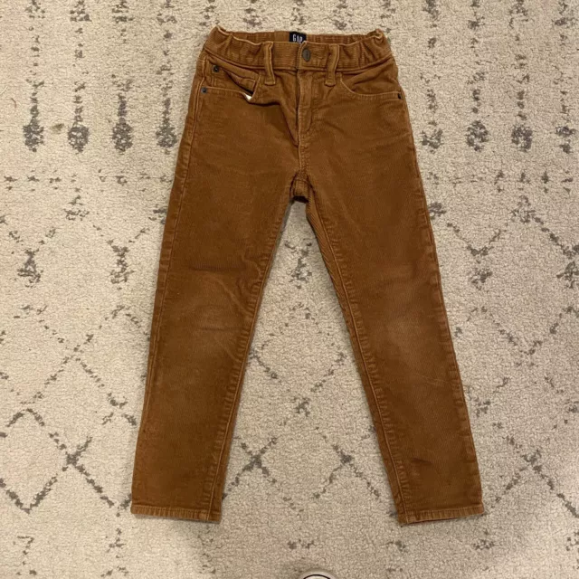 Gap Boys Size 6 Brown Slim Corduroy Pants Medium Wale