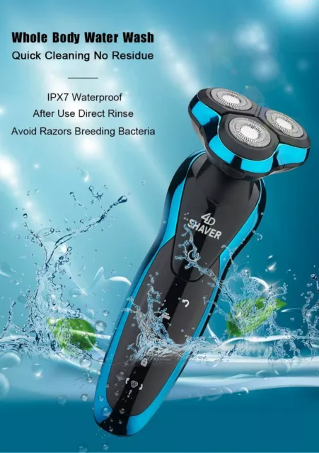 Electric Razor for Men Shavers Dry Wet IPX7 4D Rotary Facial Shaver Portable AU 2