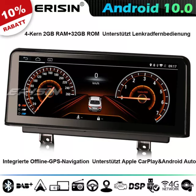 10.25" CarPlay Android 10.0 Autoradio GPS Navi BMW 3er F30 F31 4er F32 F33 M3 M4