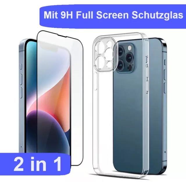 Hülle Für iPhone 15 Plus Pro Max Handyhülle + Panzerfolie Bumper Schutz Case