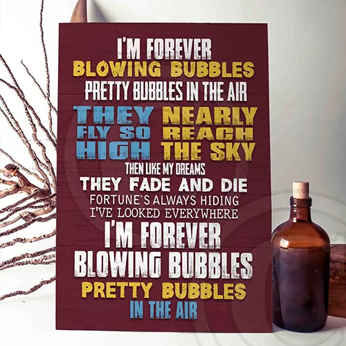 West Ham United Football Chant sign, I’m Forever Blowing Bubbles, Plaque 2