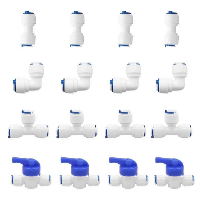 10 Stuks Push-fit Snelkoppelingen 3/8″ – Voedselveilig Polypropyleen – Voor RO- En Watersystemen – Sluit Zonder Gereedschap – Herbruikbaar