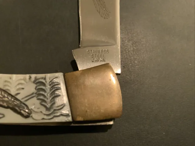 Vintage Japan Stainless Steel 85524 Single Blade Lock Back Pocket Knife 2