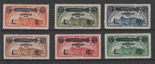 1933 San Marine Flugpost Zeppelin 6 Val MNH MF98483
