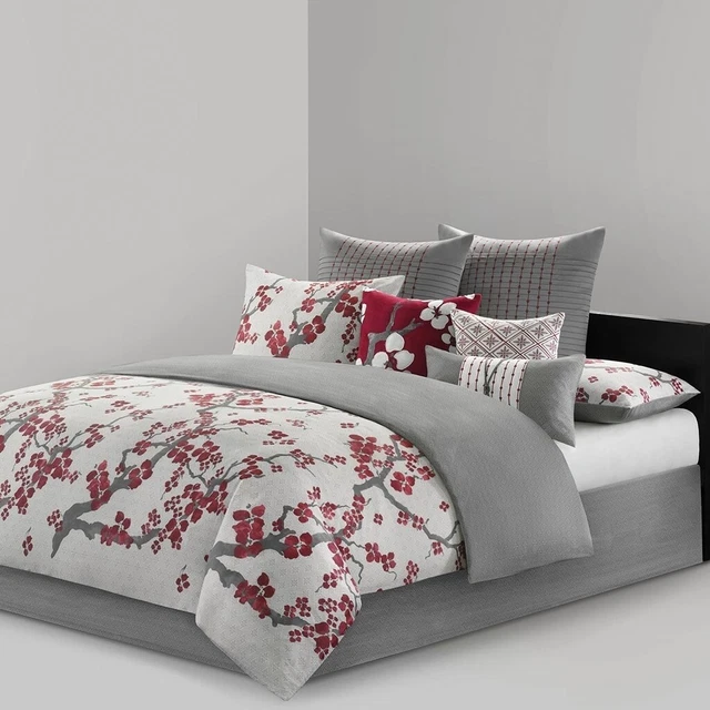 N Natori Cherry Blossom Comforter Set, Queen, Multicolored