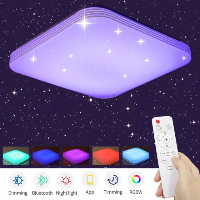 RGB LED Deckenleuchte Dimmbar Deckenlampe Sternenhimmel Wohnzimmer Fernbedienung