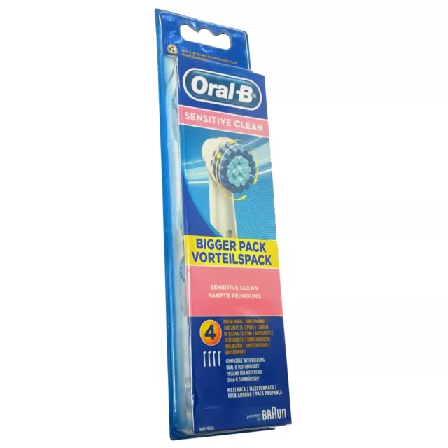 4 Oral B Sensitive Clean Aufsteckbürsten Original OralB Ersatz Zahn Bürsten