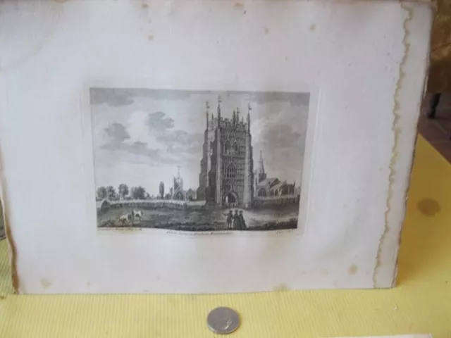 Vintage Print,ABBOTS TOWER,Antiquitities of England,1783,S.Hooper,18th Cent