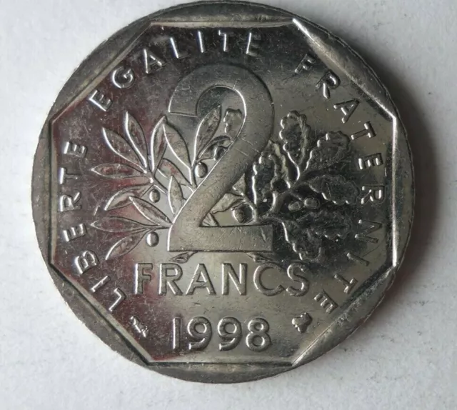 1998 FRANCE 2 FRANCS - High Quality Coin - FREE SHIP - Bin #317