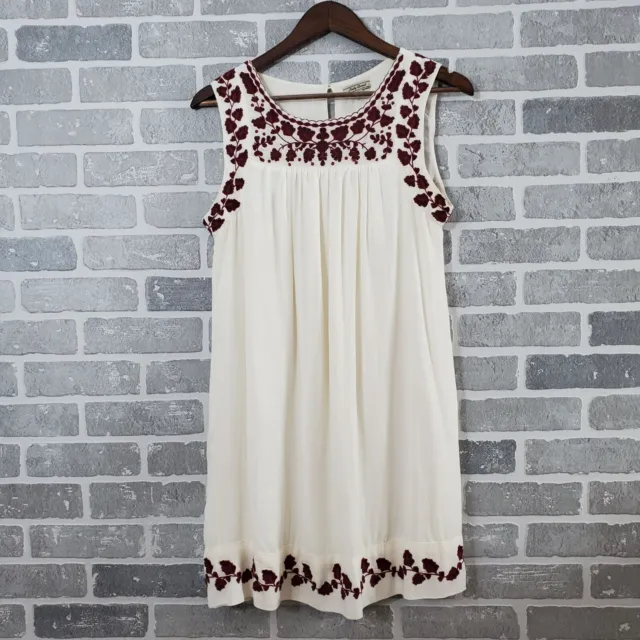 Lucky Brand Dress Women's Small Hannah White Embroidered Sleeveless Lined