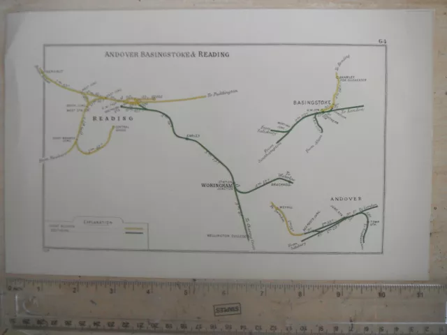 Andover Basingstoke Reading Wokingham Tilehurst Wellington Col. Railway Map 1928