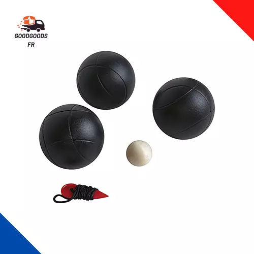 3 Boules DE PÉTANQUE Noires Mat STRIEES 720G