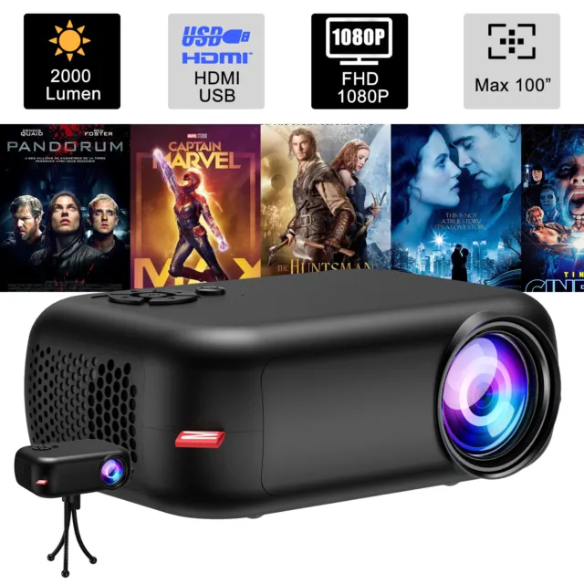 XGODY Projector 1080P LED Mini Portable Home Cinema Theater Multimedia Movie Kid