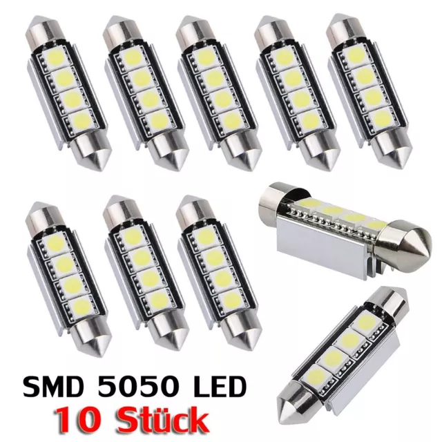 10x 12V 4 SMD 5050 LED Lampe Auto CANBUS Standlicht Innenraum Beleuchtung Licht