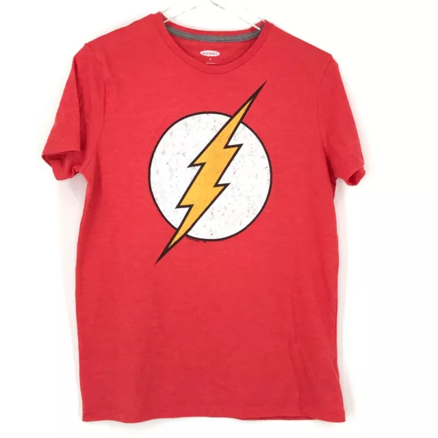 Old Navy The Flash Mens Shirt Medium Red Short Sleeve Graphic Tee DC Universe