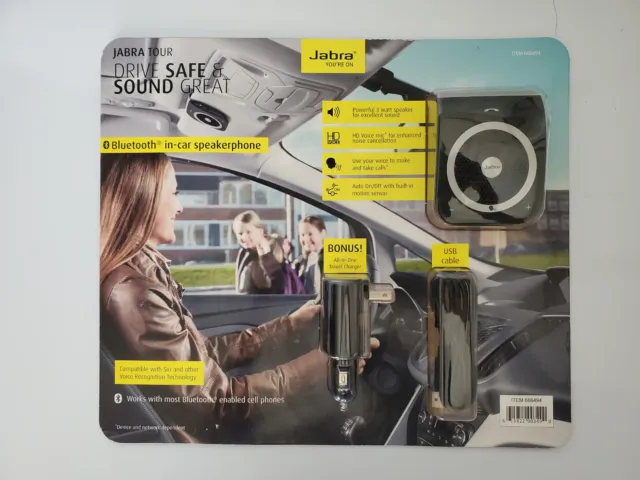 Jabra Tour Bluetooth In-car Speakerphone Bonus Charger