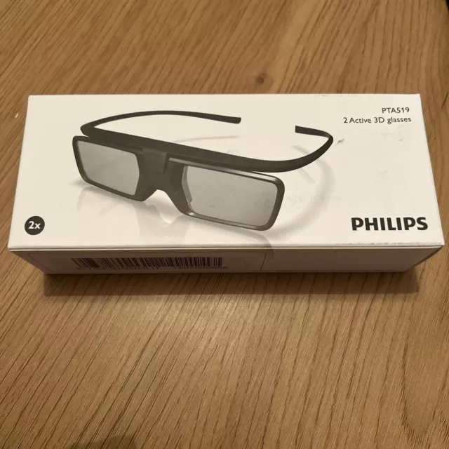 2x Philips PTA519 3D Brille Neu & Unbenutzt