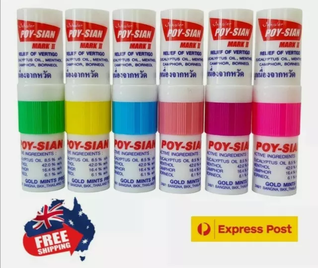 Poysian/ Poy Sian Vicks Inhalers Menthol Relief Nasal -3 or 6 Packs (AUS)