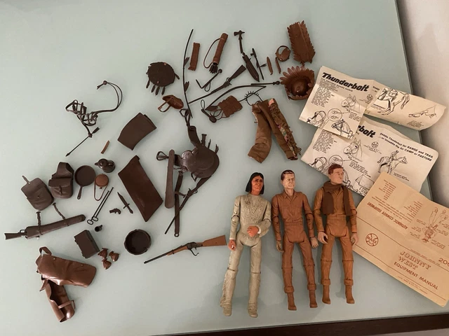 Lot Marx Toys Johnny West – 3 Personnages + Accessoires – Neuf