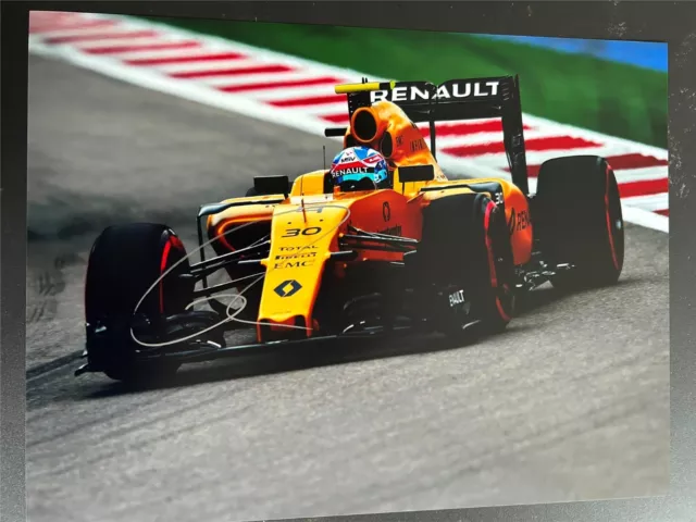 Signed 16x12 photo Jolyon Palmer Renault Sport RS16 Barcelona GP Formula 1  2016