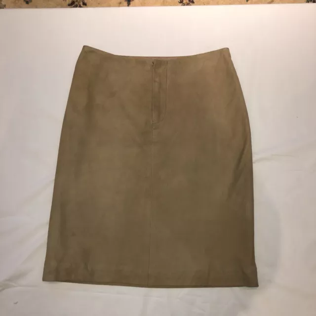 Ralph Lauren Black Label Collection Classics tan suede Sz 8 Pencil Skirt