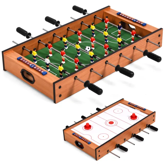 2-in-1 Soccer Table Air Hockey Toy Gift Football Foosball Game Home Party Kids