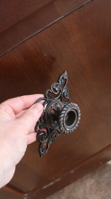 Large Iron Pewter Knob Pull Handle Vintage Antique Style Metal Wall Door Cabinet