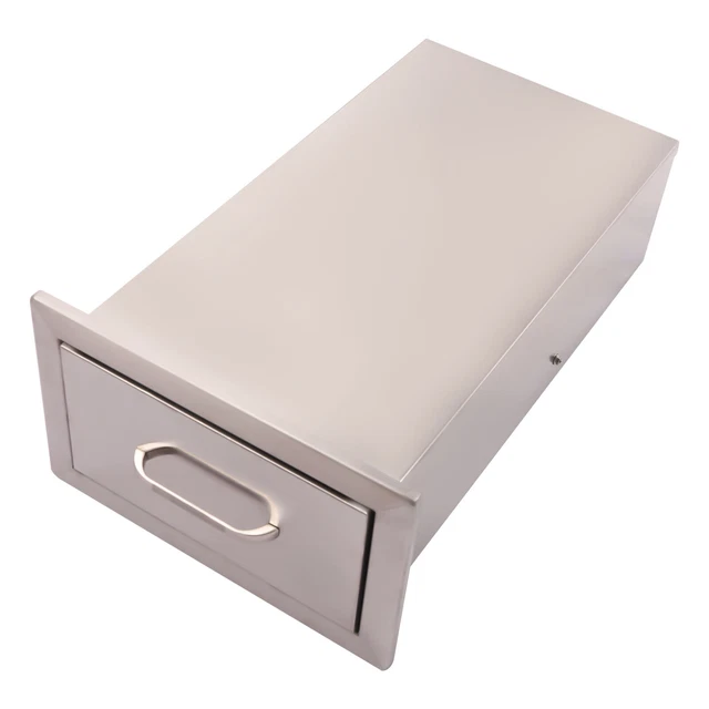 Outdoor Kitchen BBQ Island 14" Stainless Steel Single Access Drawer Cabinet USA