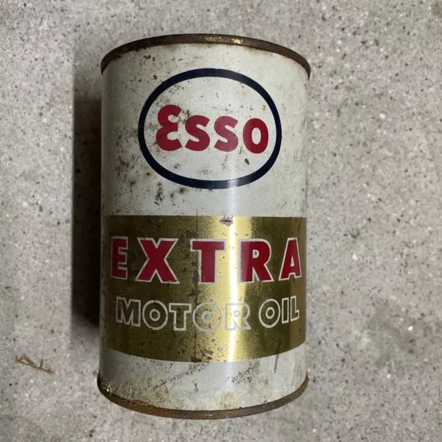 Esso EXTRA 10W-30 ‚1L Motoröl Dose/Retro ca 50 Jahr Original Verpack.@Additiv