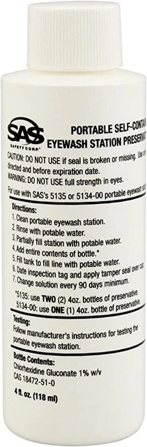 SAS Safety 5136-01 4 oz. Preservative for Eyewash Station 2pk