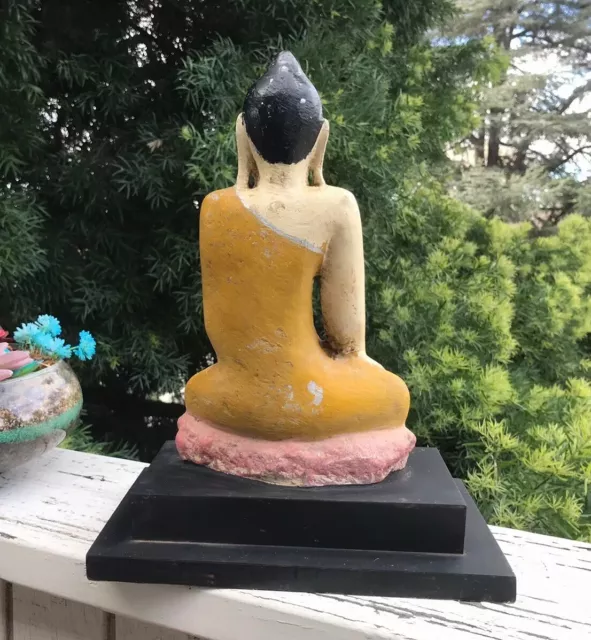 19th Century Antique Burmese Carved Alabaster Marble Stone Seated Buddha 5