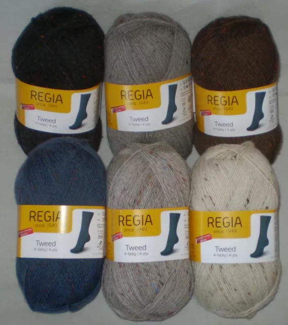 (59,90€/kg) 100 gr REGIA Tweed uni Sockenwolle 4-fach / 4-fädig