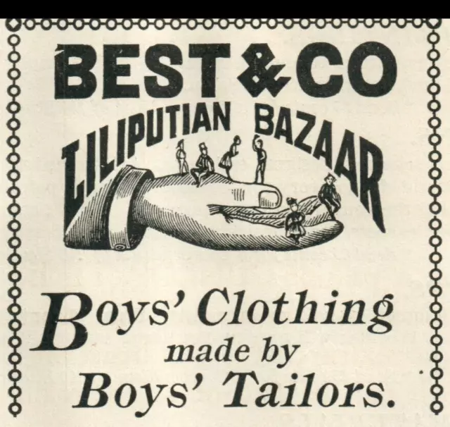 1896 Lilliputian Bazaar Boy Clothing Tailor Tiny People Playing Man's Hand 8794