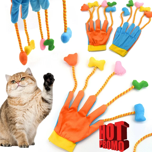 2023 Cat Teaser Toy Rotatable Pet Supplies Gloves Shape Funny Interactive Toy