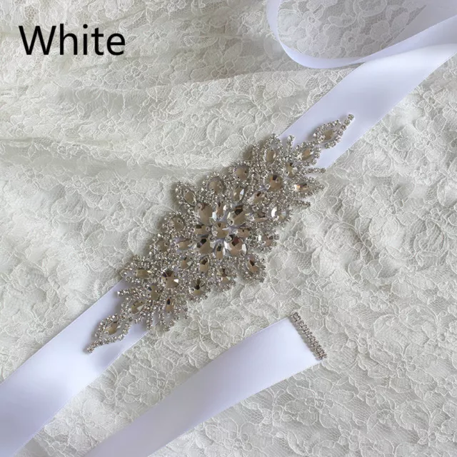 Bridal Wedding Rhinestone Belt Women Dress Crystal Waist Gridal Sash Multicolor 2