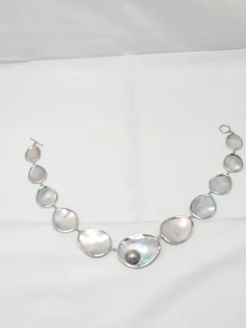 VAR Blister Pearl Necklace Reversible 18.25" Sterling Silver 925 Brand New