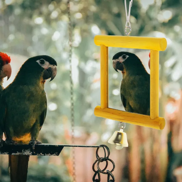 Schaukelspielzeug für Papageien Suspending Bird Mirror Haushalts Shott Toy Cage