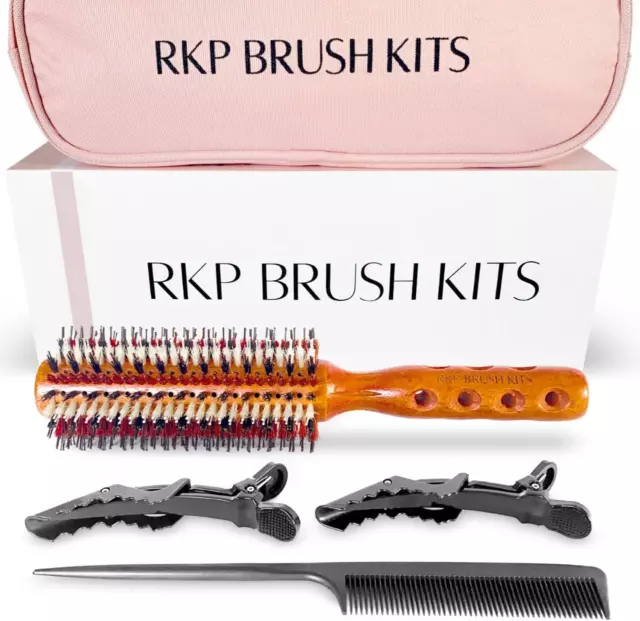 RKP Hair Brush Kits the Rachel Size Large Wooden round Brush Blow Dry Kit Blow D