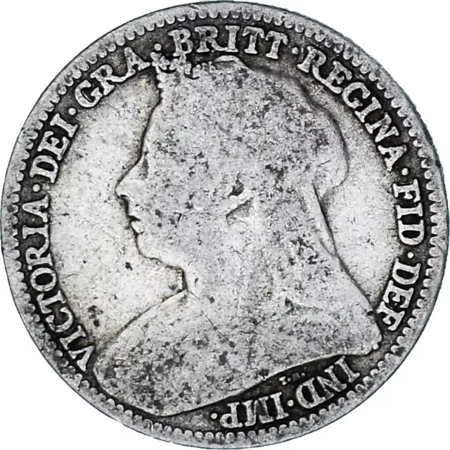 [#849974] Coin, Great Britain, Victoria, 3 Pence, 1893, VF(20-25), Silver, KM:77
