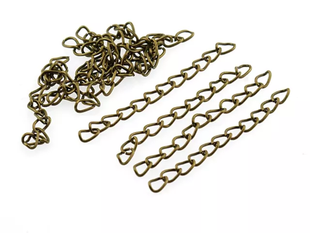 30 extensiones de cadena en bronce antiguo, 40 mm (1,49 EUR por m)