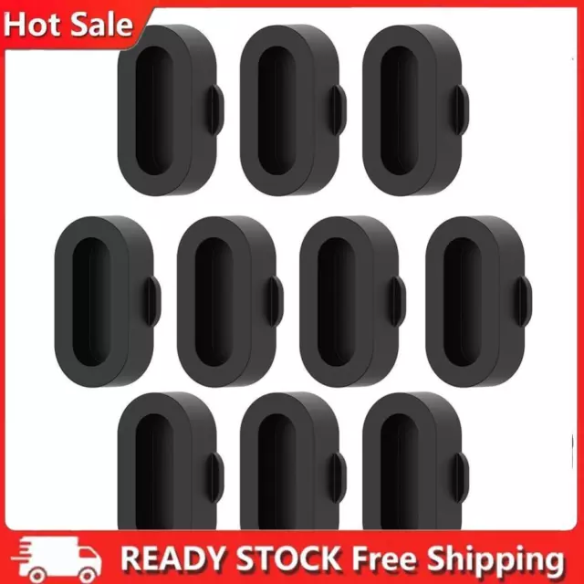 10pcs Anti-dust Charging Port Cover Case for Fenix 7 7S 7X 6 5 5X (Black)