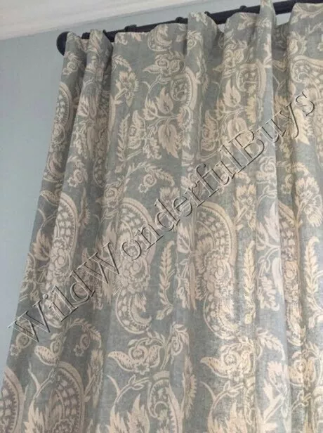 Pottery Barn Alessandra Drapes Set 2 Blue 50x 84 Floral Pair Farmhouse Rare More