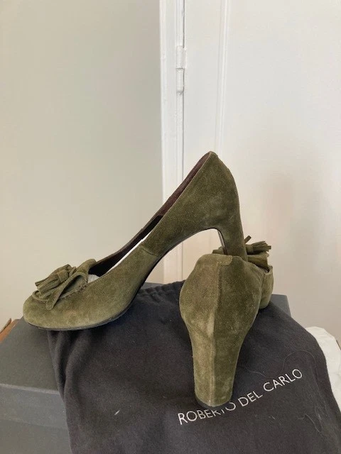 Escarpins Vintage à Talons Aiguilles En Cuir Bicolore - Pointure 36, Très Bon état, Fabriqué En France