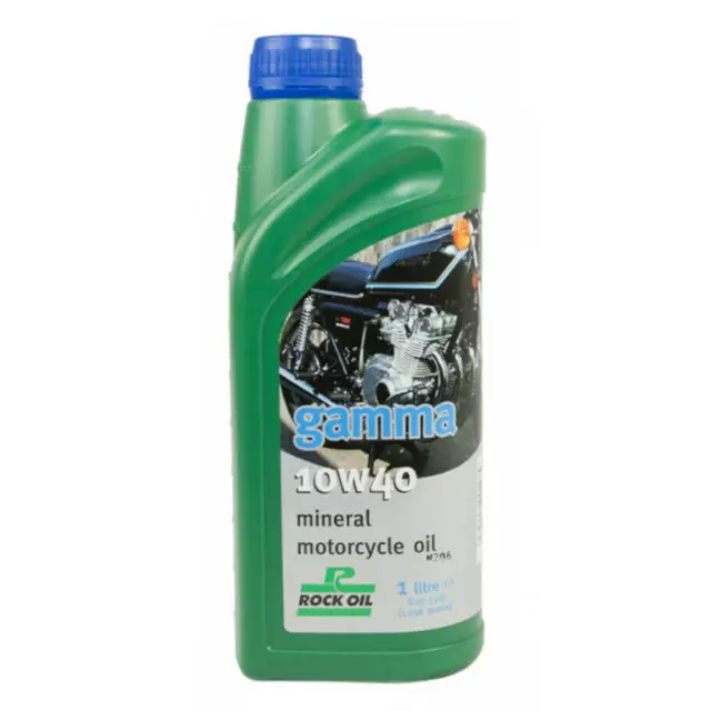 Rock Oil Gamma 10w40 Mineral Motorcycle Engine Oil 1 Litre 4 Stroke Classic 3