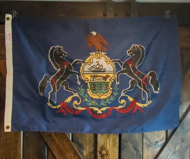 NIB Pennsylvania State Flag Valley Forge Flag Co. 2' x 3' Made in USA Nylon