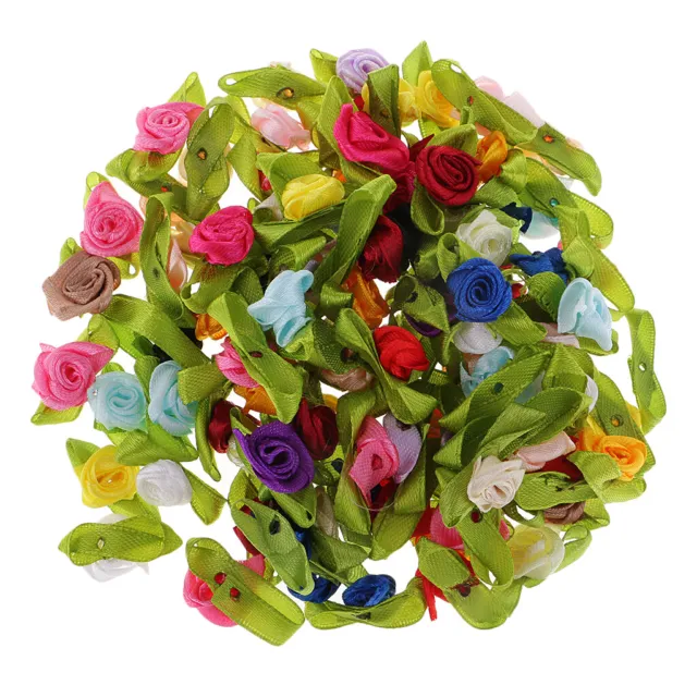 100 Pcs Mini Artificial Silk Rose Flower Head for DIY Wedding Garland