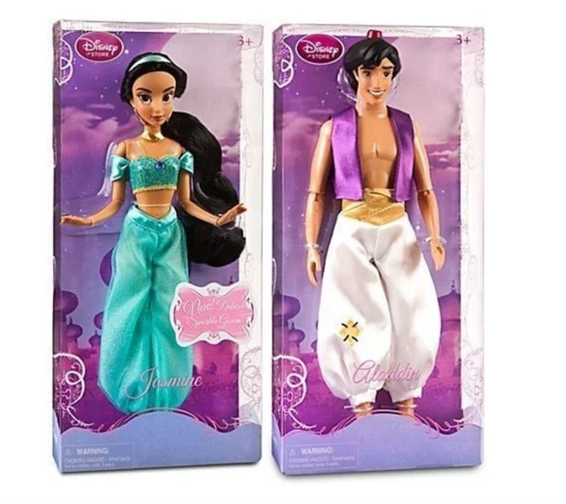 DISNEY STORE OFFICIAL Aladdin & Princess Jasmine Classic Doll set of 2 ...