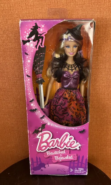 2013 Mattel #BBV49 Barbie Bewitched & Bejeweled Halloween Blonde Doll NRFB